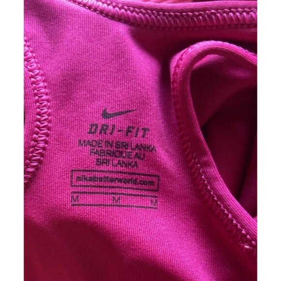NIKE Women’s Size Medium DRI-FIT Support Sports Yoga/Gym Bra-Magenta Pink - Picture 3 of 10